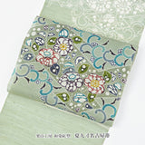 栗山工房 和染紅型 夏九寸名古屋帯 辻が花 正絹( 未仕立て )