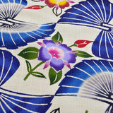 本場琉球びんがた名古屋帯 桔梗と扇 ( 未仕立て )