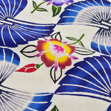 本場琉球びんがた名古屋帯 桔梗と扇 ( 未仕立て )