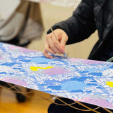 本場琉球びんがた名古屋帯 野朝顔 ( 未仕立て )