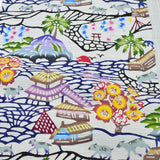 本場琉球びんがた名古屋帯 塩沢紬 沖縄風景 ( 未仕立て )