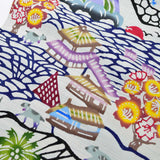 本場琉球びんがた名古屋帯 塩沢紬 沖縄風景 ( 未仕立て )