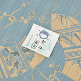 竺仙 浴衣 松煙染小紋 蔦に扇面竹牡丹 浴衣反物