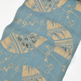 竺仙 浴衣 松煙染小紋 蔦に扇面竹牡丹 浴衣反物