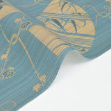 竺仙 浴衣 松煙染小紋 蔦に扇面竹牡丹 浴衣反物