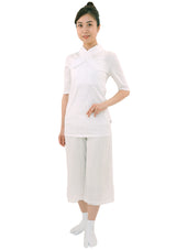 ふぁんじゅ 半衿付きTシャツ プレーン 白衿