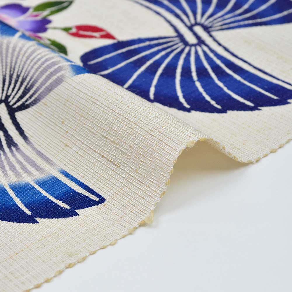 本場琉球びんがた名古屋帯 桔梗と扇 ( 未仕立て ) – きものぎゃらりぃ