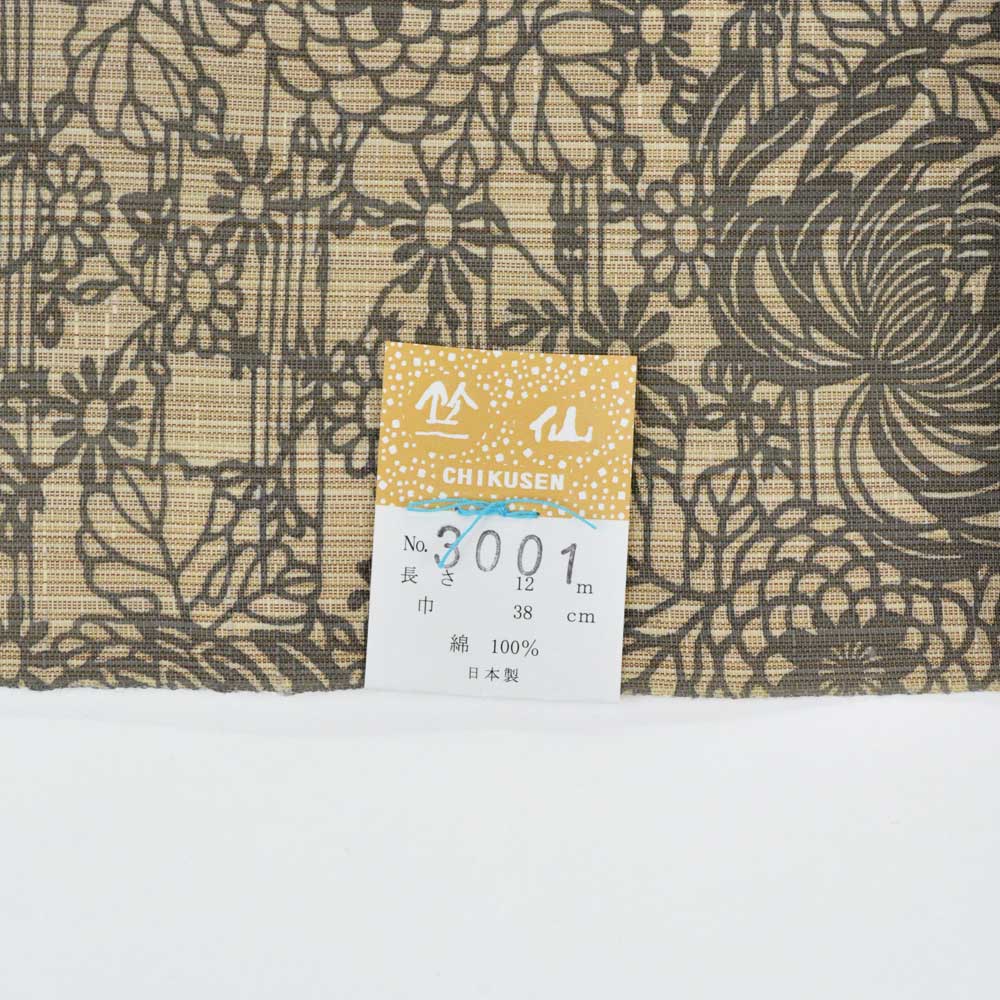 竺仙 浴衣 松煙染小紋 菊づくし 3001 グレー 浴衣反物 – きもの