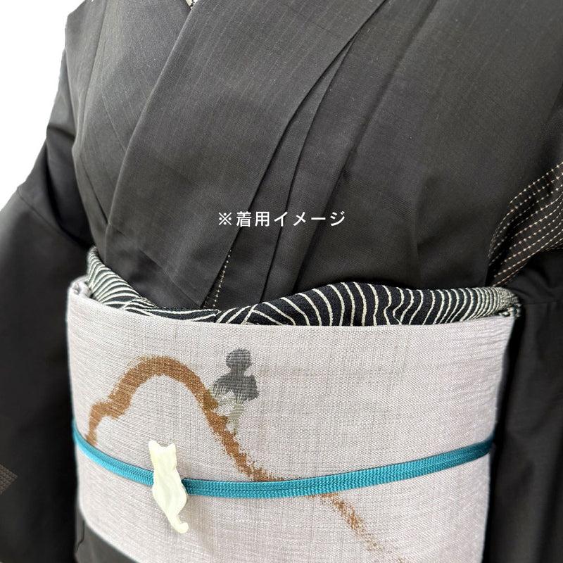 【結ばない帯揚げ】 楽々おびあげ 波柄ちりめん