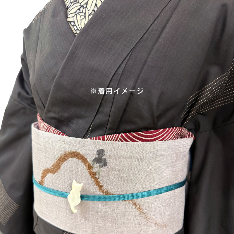 【結ばない帯揚げ】 楽々おびあげ 波柄ちりめん