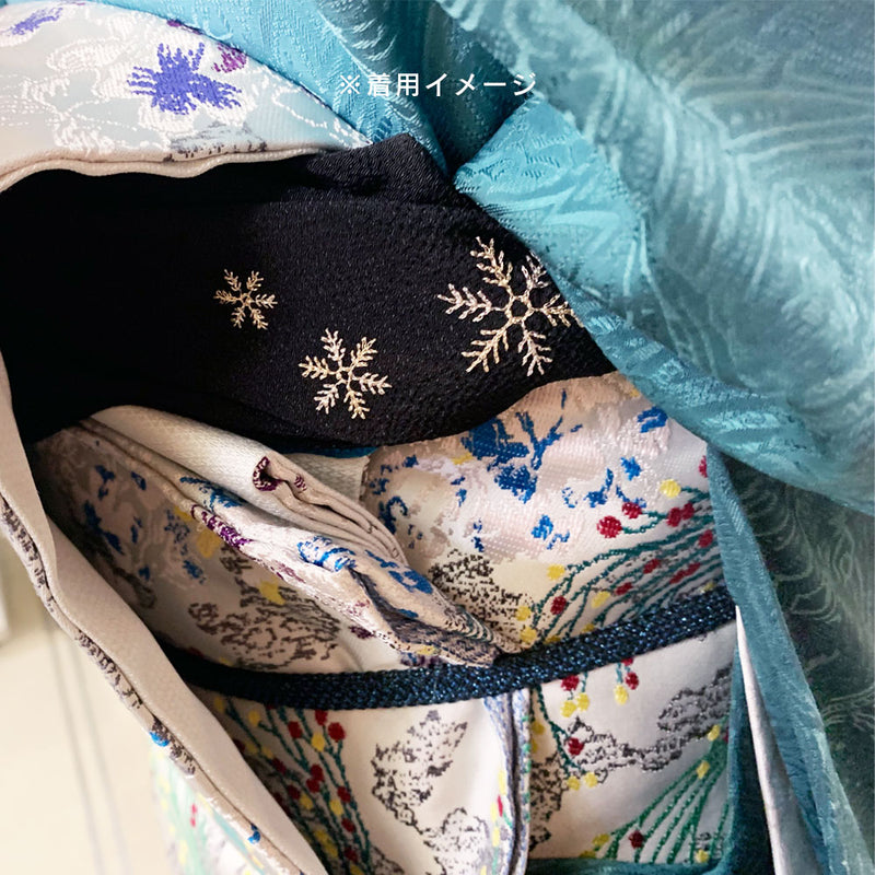 【結ばない帯揚げ】 楽々おびあげ 刺繍 雪の結晶
