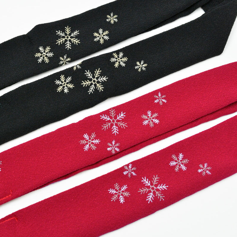 【結ばない帯揚げ】 楽々おびあげ 刺繍 雪の結晶