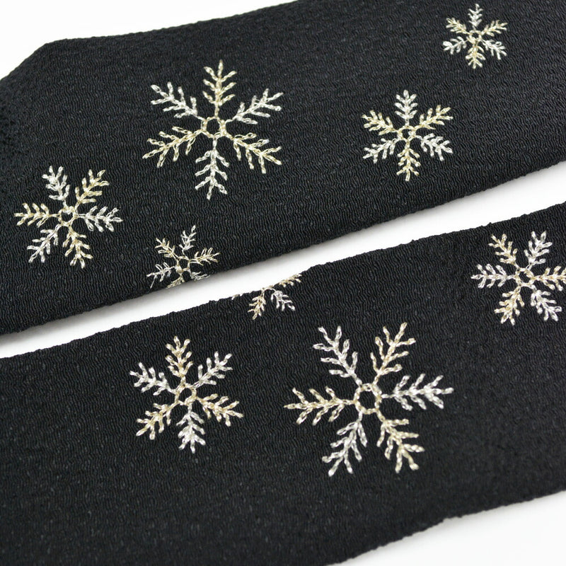 【結ばない帯揚げ】 楽々おびあげ 刺繍 雪の結晶